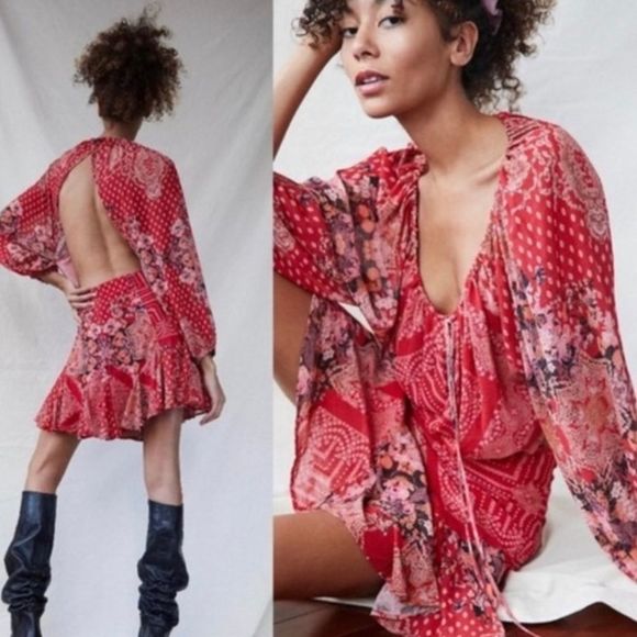 Free People Dresses & Skirts - NWOT Free People Seven Wonders red dress size XL